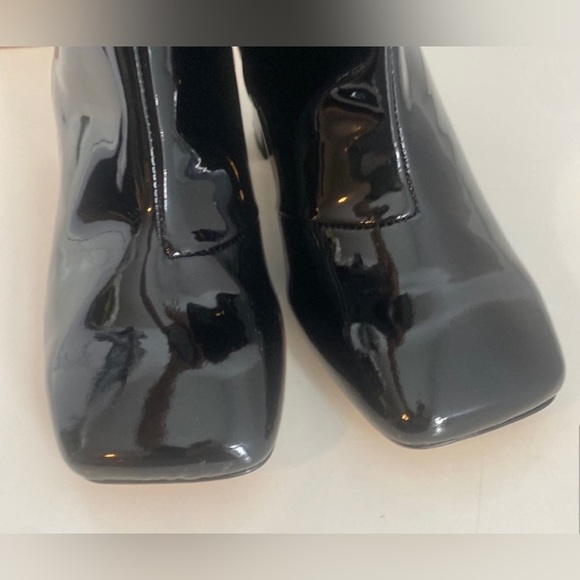 Good American / New Patent Leather Square Toe Booties / Fall Winter Ankle Boots - Picture 6 of 6